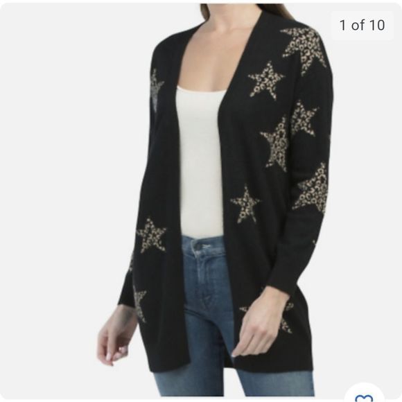 Magaschoni Sweaters - Magaschoni cashmere cardigan with leopard stars